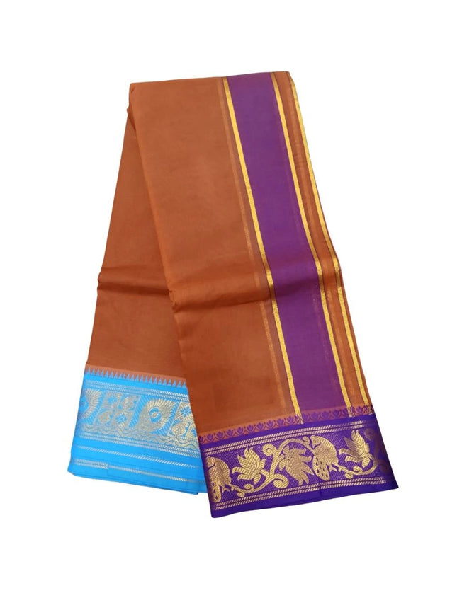 Men Cotton 5INCH Jaquard colour.panchakacham Dhoti- 10x6