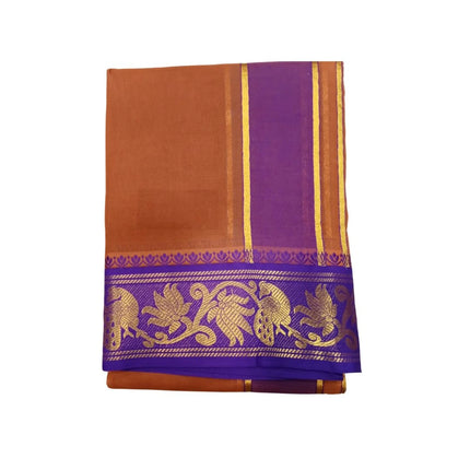 Men Cotton 5INCH Jaquard colour.panchakacham Dhoti- 10x6