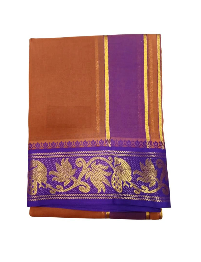 Men Cotton 5INCH Jaquard colour.panchakacham Dhoti- 10x6