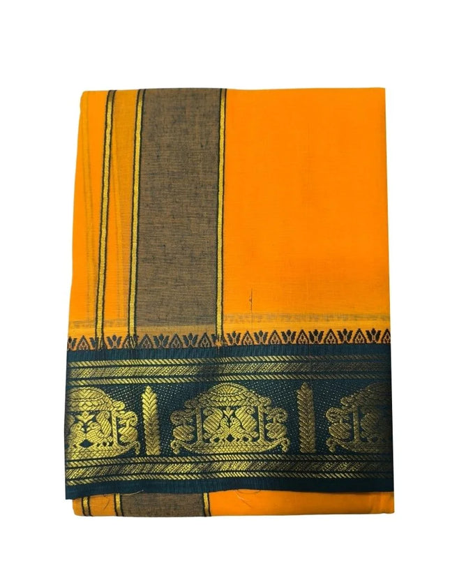 Men Cotton 5 Inch Jaquard KM Colour Panchakacham Dhoti- 10x6