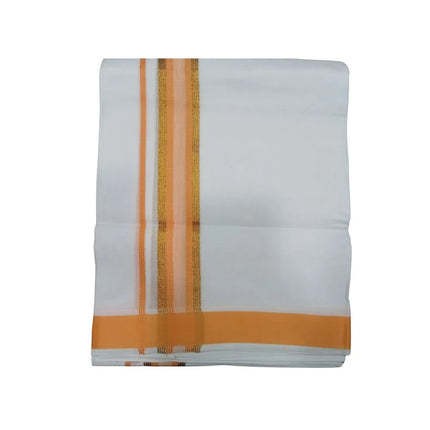 Men Cotton Butterfly 1 Inch Design Double Dhoti- 4M