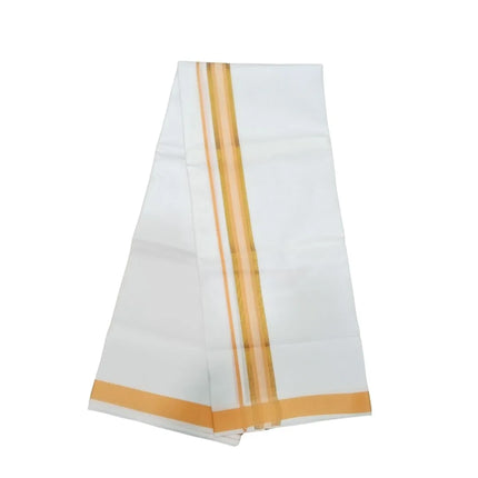 Men Cotton Butterfly 1 Inch Design Double Dhoti- 4M
