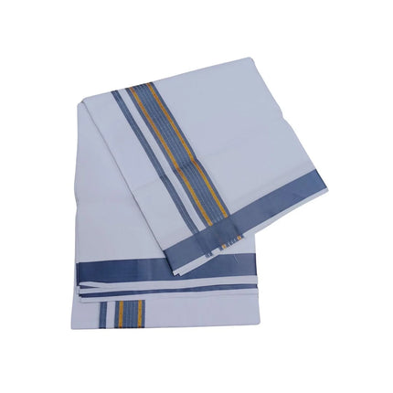 Men Cotton Butterfly 1 Inch Design Double Dhoti- 4M