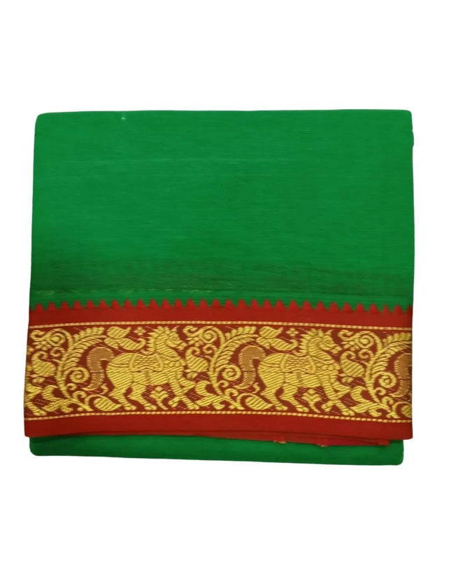 Men Cotton Colour Jaquard Nagari Panchakacham Dhoti- 9x5