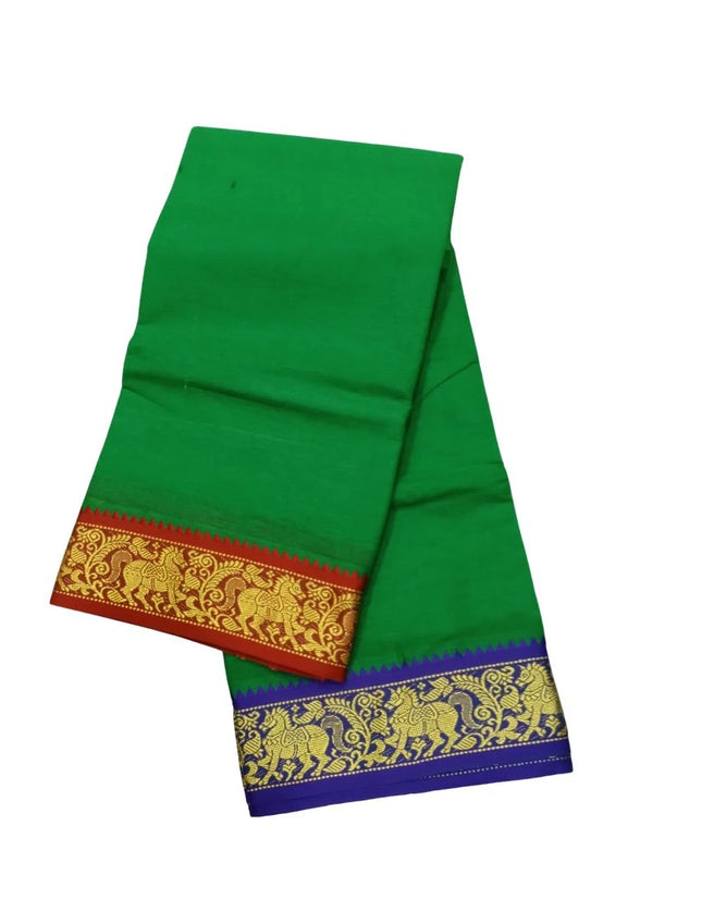 Men Cotton Colour Jaquard Nagari Panchakacham Dhoti- 9x5