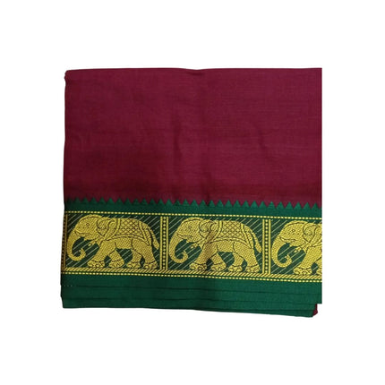Men Cotton Colour Jaquard Nagari Panchakacham Dhoti- 9x5