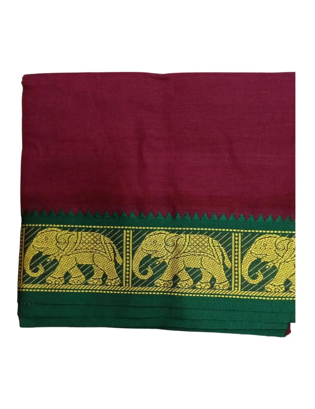 Men Cotton Colour Jaquard Nagari Panchakacham Dhoti- 9x5