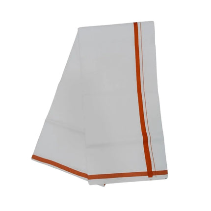 Men Cotton Gundanju Bleached Double Dhoti- 3.60m