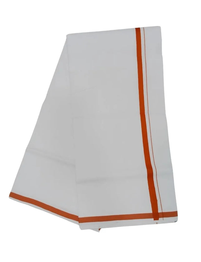 Men Cotton Gundanju Bleached Double Dhoti- 3.60m