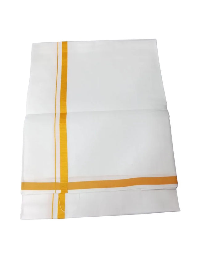 Men Cotton Soft Gundanju Border Single Dhoti- 2M