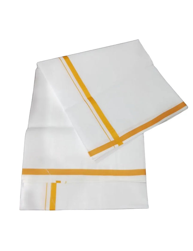 Men Cotton Soft Gundanju Border Single Dhoti- 2M
