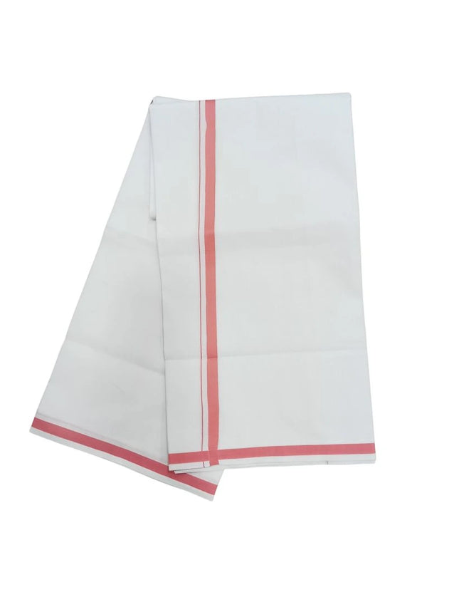 Men Cotton Soft Gundanju Border Single Dhoti- 2M