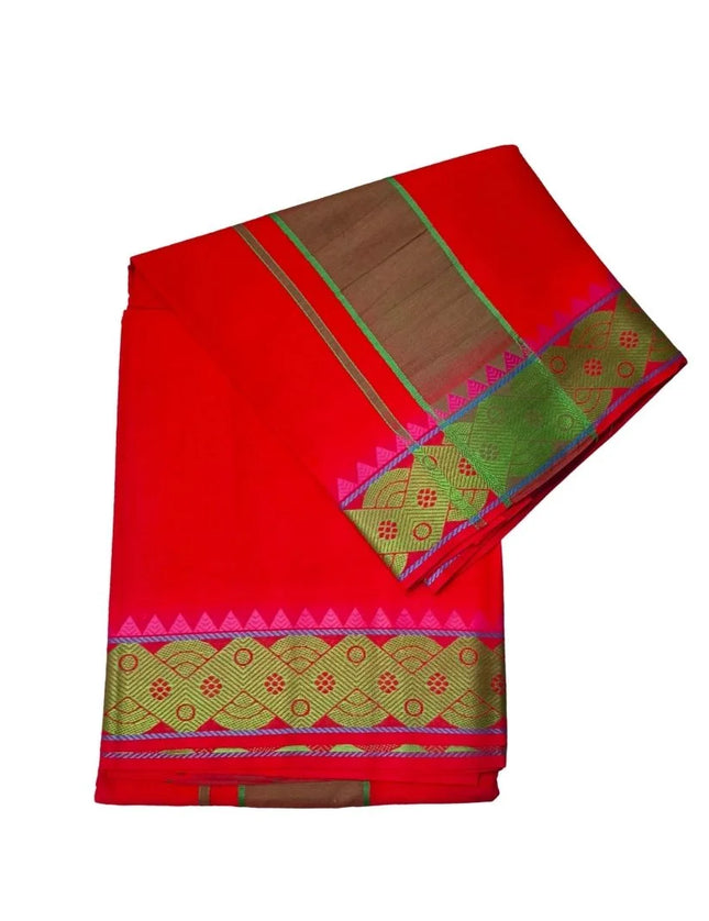Men Cotton Thread Border Colour Panchakacham Dhoti- 10x6