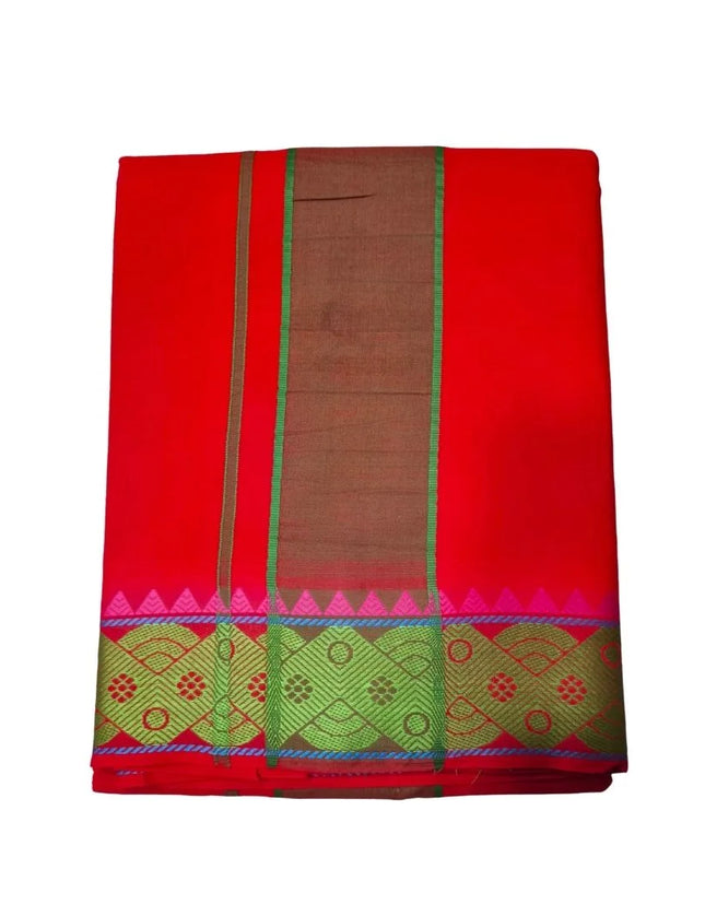 Men Cotton Thread Border Colour Panchakacham Dhoti- 10x6