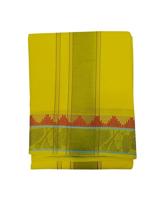 Men Cotton Thread Border Colour Panchakacham Dhoti- 10x6