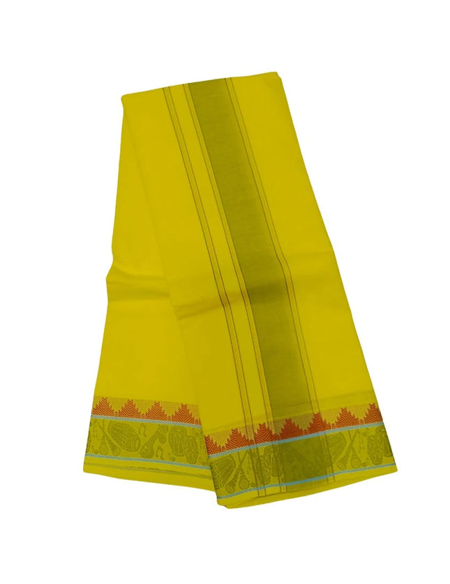 Men Cotton Thread Border Colour Panchakacham Dhoti- 10x6