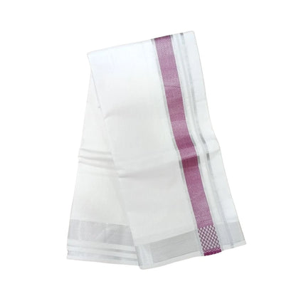Men Pure Cotton 100K Silver Jarigai Jeeva  Panchakacham Dhoti- 10x6