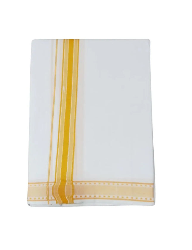 Men Pure Cotton 1 Inch Fancy Panchakacham Dhoti-9x5