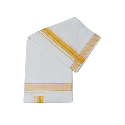 Men Pure Cotton 1 Inch Fancy Panchakacham Dhoti-9x5