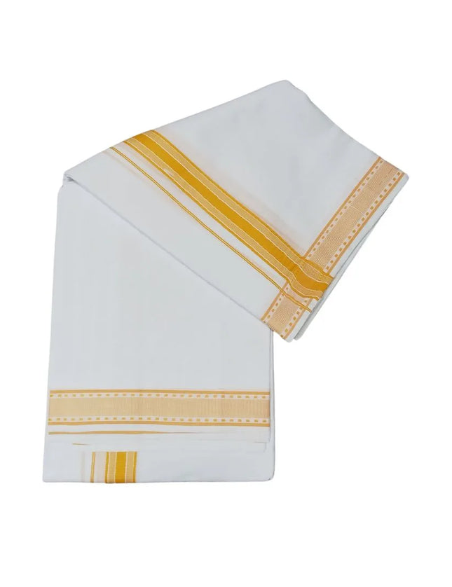Men Pure Cotton 1 Inch Fancy Panchakacham Dhoti-9x5