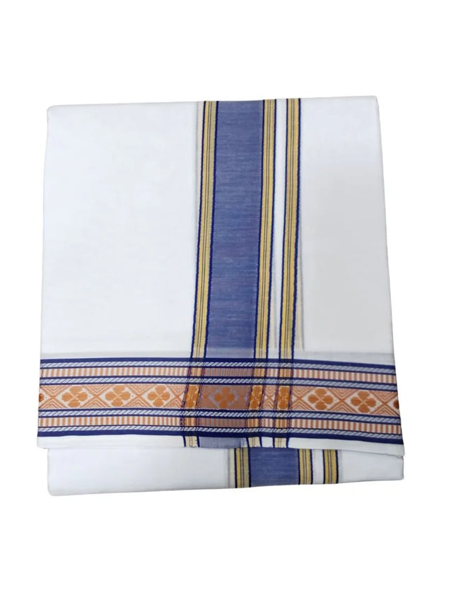 Men Pure Cotton 2 Inch Center Pet Panchakacham Dhoti-9x5