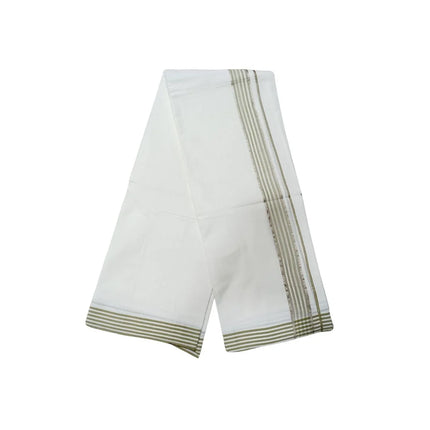 Men Pure Cotton Ajanta Silver Panchakacham Dhoti-9x5