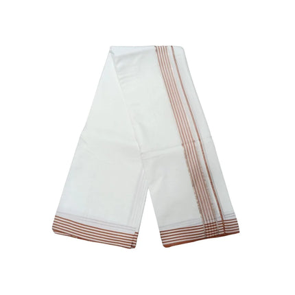 Men Pure Cotton Ajanta Silver Panchakacham Dhoti-9x5
