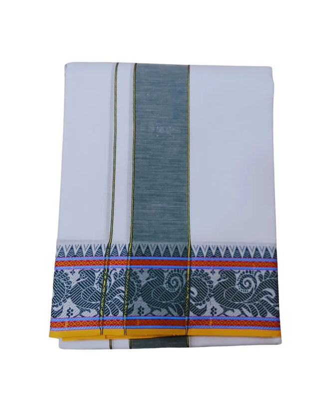Men Pure Cotton D144 Majestic Fancy Panchakacham Dhoti-9x5