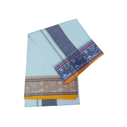Men Pure Cotton D144 Majestic Fancy Panchakacham Dhoti-9x5