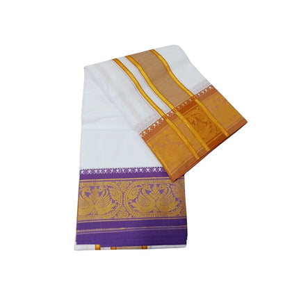 Men Pure Cotton Jayam White Panchakacham Dhoti-9x5