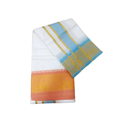 Men Pure Cotton Jayam White Panchakacham Dhoti-9x5