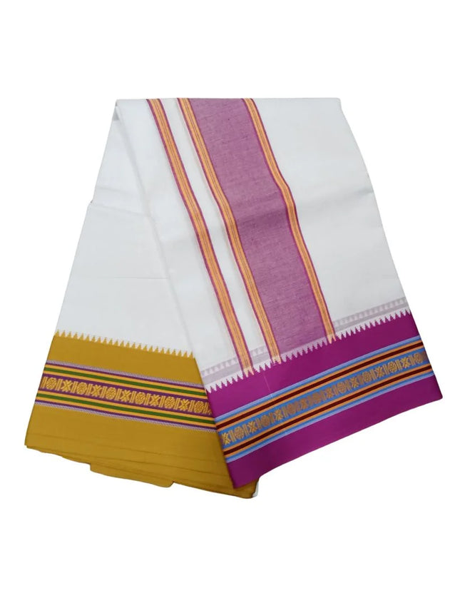 Men Pure Cotton Nagpuri Panchakacham Dhoti -9x5