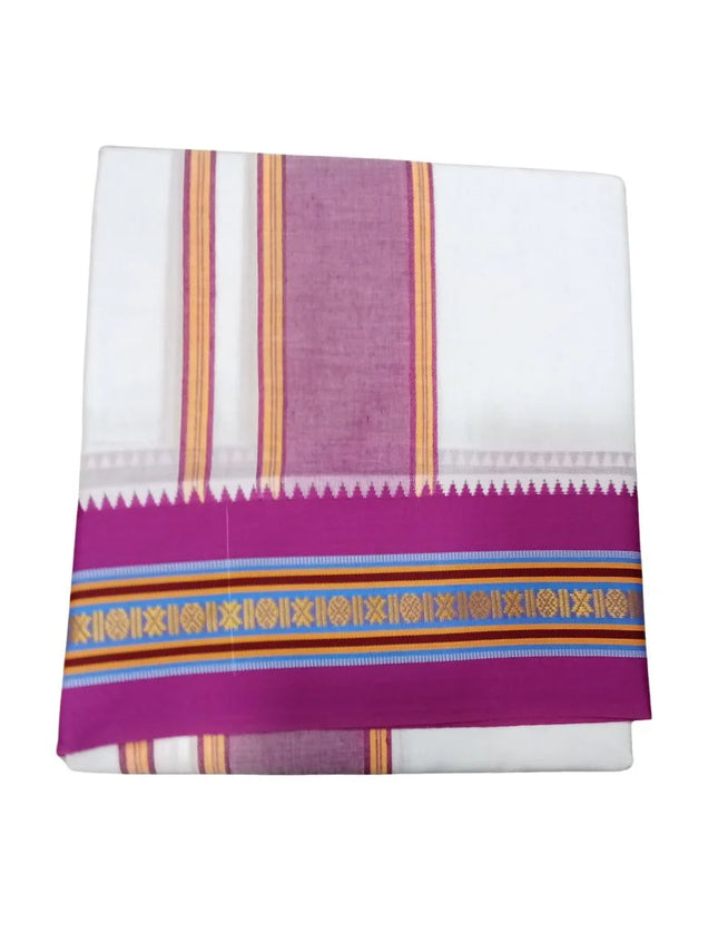 Men Pure Cotton Nagpuri Panchakacham Dhoti -9x5