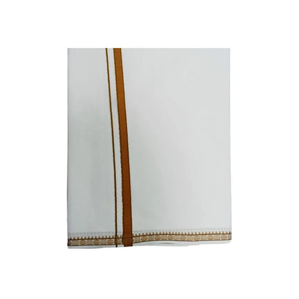 Men Pure Cotton Single Rudrassai White Panchakacham Dhoti-9x5