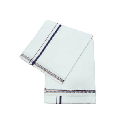 Men Pure Cotton Single Rudrassai White Panchakacham Dhoti-9x5