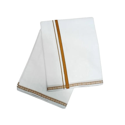 Men Pure Cotton Single Rudrassai White Panchakacham Dhoti-9x5