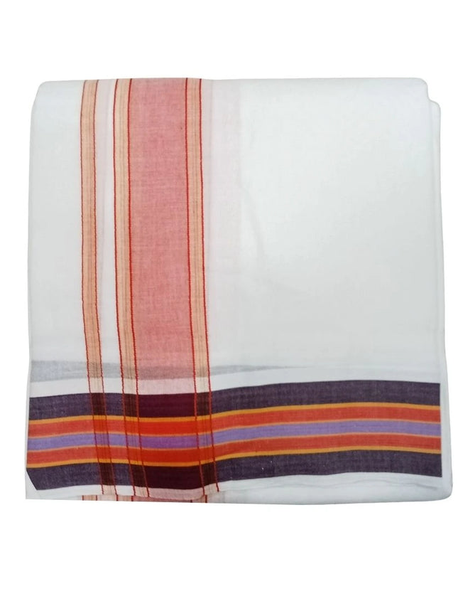 Men Pure Cotton Veg Bleached Panchakacham Dhoti- 9x5