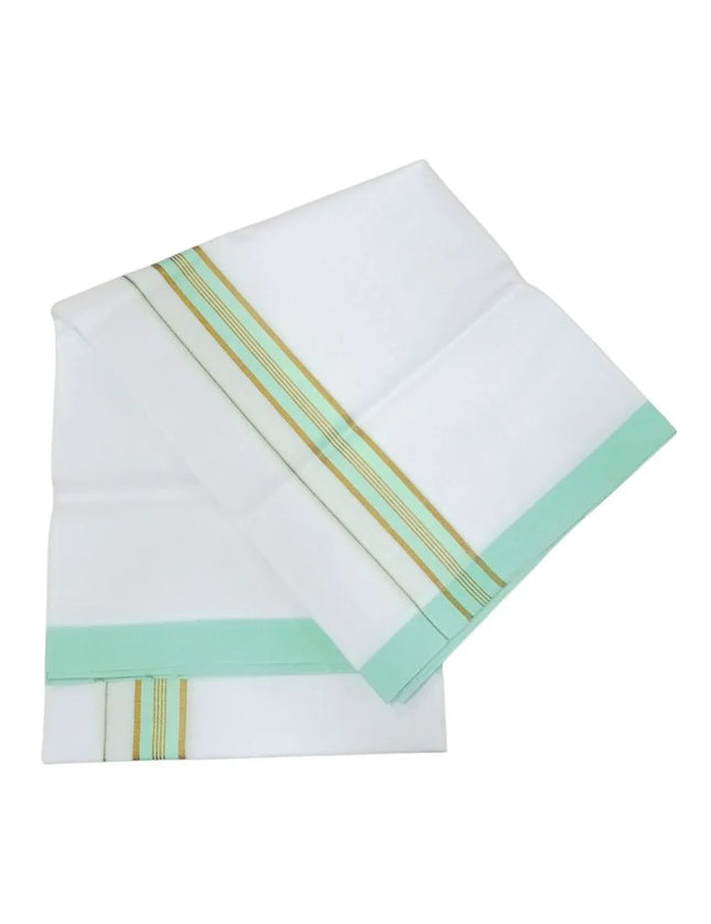 Men's Cotton 1-inch Thillana Jari Border Single Dhoti 2M