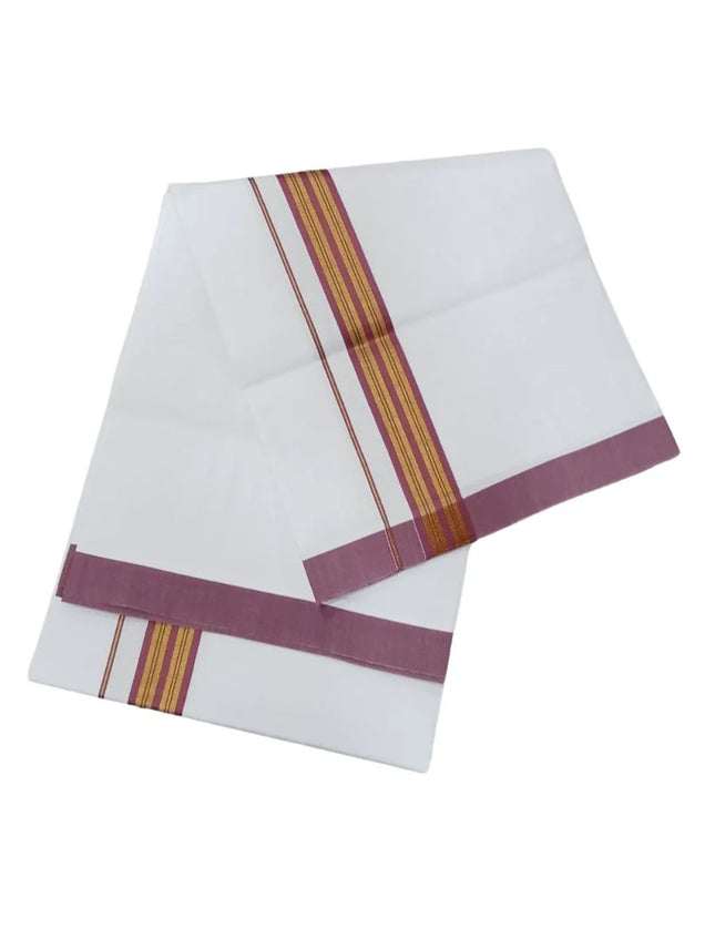 Mencotton 1 inch Thillana Jari border single dhoti, traditional cotton dhoti, Jari border dhoti, premium quality Mencotton dhoti.