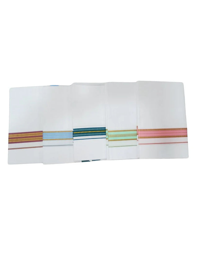 Mencotton 1 Inch Thillanajari Border Single Dhoti - 2M