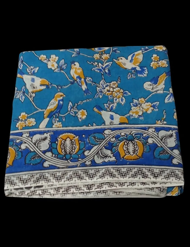 PEDANA PRINTED KALAMKARI MUL MUL COTTON 9 YARDS SAREES