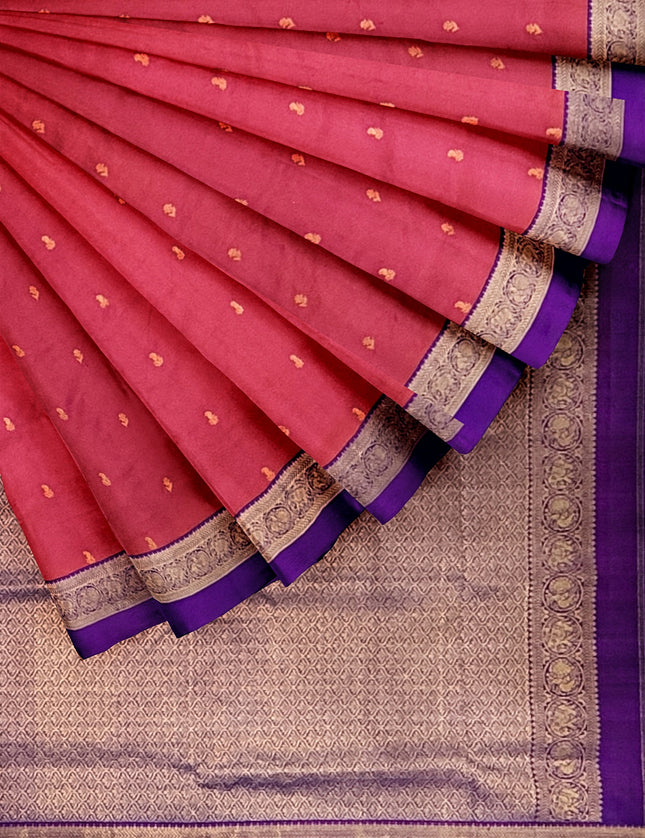 Pure Kanchipuram Silk 9 Yards Madisar Saree - Elegant Small Border & Rich Pallu