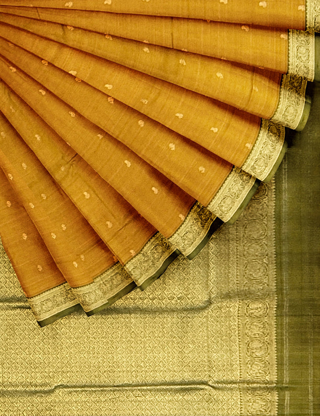Pure Kanchipuram Silk 9 Yards Madisar Saree - Elegant Small Border & Rich Pallu