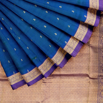 Pure Kanchipuram Silk 9 Yards Madisar Saree - Elegant Small Border & Rich Pallu