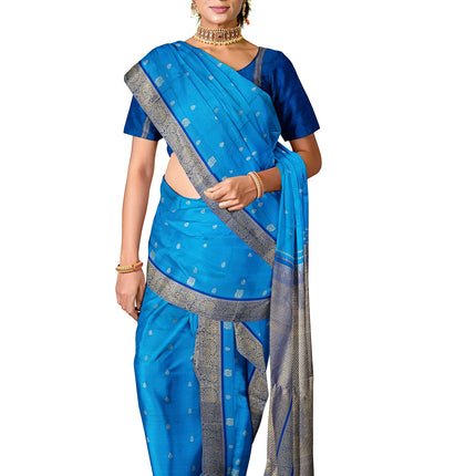 Pure Kanchipuram Silk 9 Yards Madisar Saree - Elegant Small Border & Rich Pallu