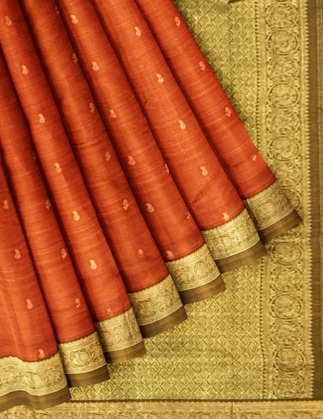 Pure Kanchipuram Silk 9 Yards Madisar Saree - Elegant Small Border & Rich Pallu
