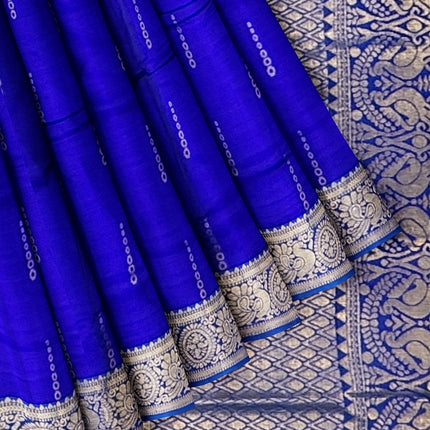 Pure Kanchipuram Silk 9 Yards Madisar Saree - Elegant Small Border & Rich Pallu