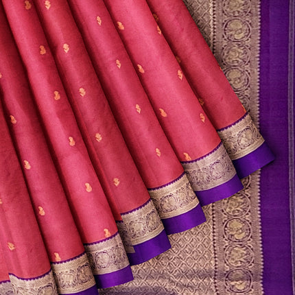 Pure Kanchipuram Silk 9 Yards Madisar Saree - Elegant Small Border & Rich Pallu