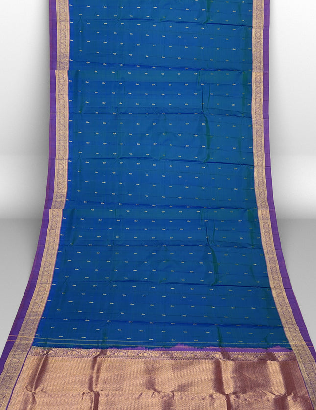 Pure Kanchipuram Silk 9 Yards Madisar Saree - Elegant Small Border & Rich Pallu
