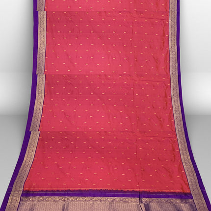 Pure Kanchipuram Silk 9 Yards Madisar Saree - Elegant Small Border & Rich Pallu